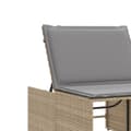 Miniatyrbild 9 av 11: vidaXL Solsängar 2 st med bord beige konstrotting