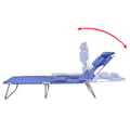 Miniatyrbillede 3 af 7: foldbar liggestol med hovedpude pulverlakeret stål blå