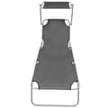 Miniatyrbillede 3 af 7: foldbar liggestol med tag stål grå