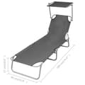 Miniatyrbillede 7 af 7: foldbar liggestol med tag stål grå
