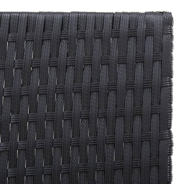 liggestol polyrattan og massivt akacietræ sort og brun
