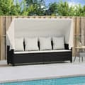 Miniatyrbillede 3 af 10: loungesofa med baldakin og hynder polyrattan sort