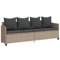 Miniatyrbillede 2 af 10: loungesofa med hynder polyrattan lysegrå