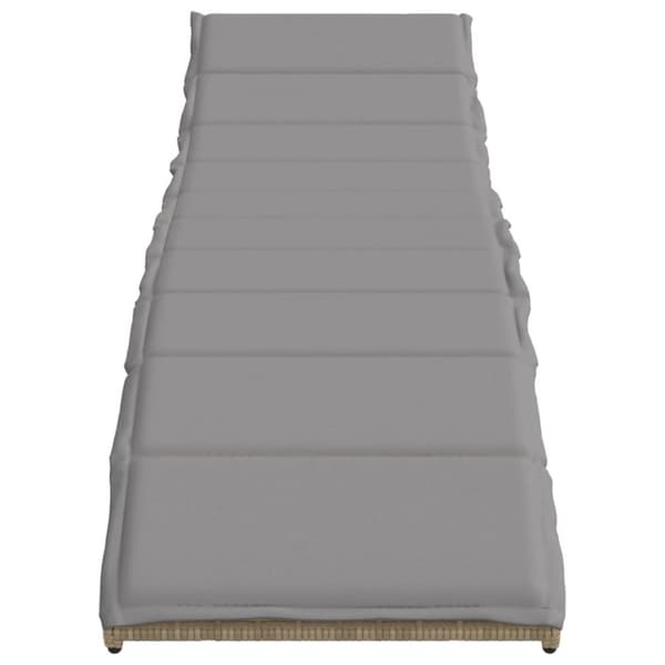 Solsängar 2 st med bord beige konstrotting