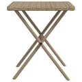 Miniatyrbild 7 av 10: Solsängar 2 st med bord beige konstrotting