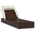 Miniatyrbillede 3 af 10: liggestol med foldbart tag 213x63x97 cm polyrattan brun