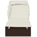 Miniatyrbillede 5 af 10: liggestol med foldbart tag 213x63x97 cm polyrattan brun