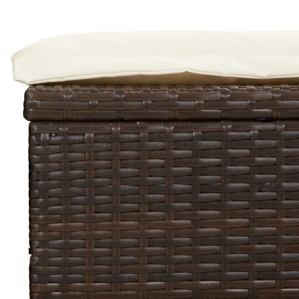liggestol med foldbart tag 213x63x97 cm polyrattan brun