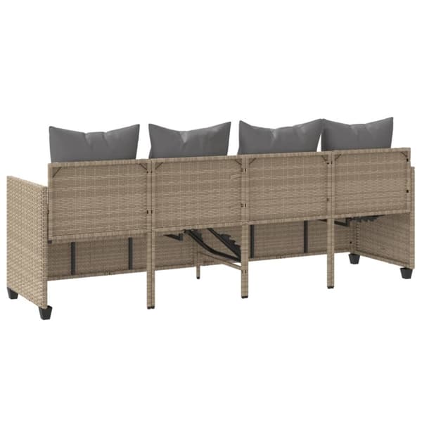 vidaXL Solsäng med dynor beige konstrotting