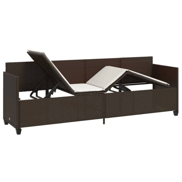 vidaXL loungesofa med hynder polyrattan brun