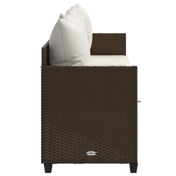 vidaXL loungesofa med hynder polyrattan brun