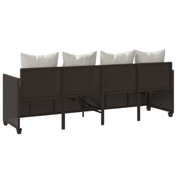 vidaXL loungesofa med hynder polyrattan brun
