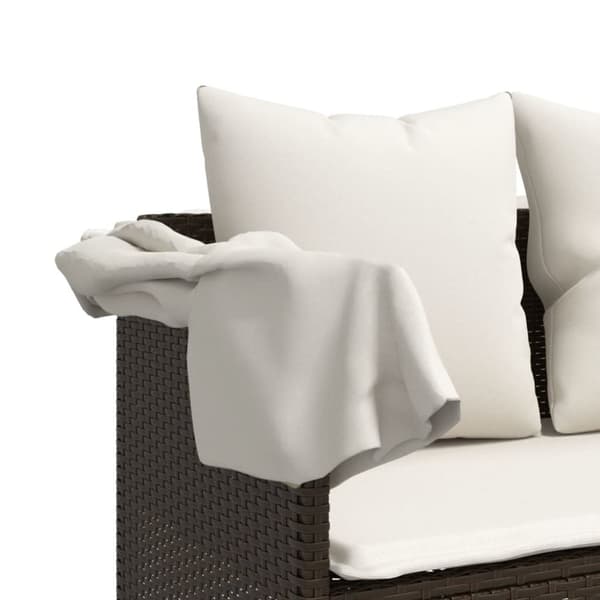 vidaXL loungesofa med hynder polyrattan brun