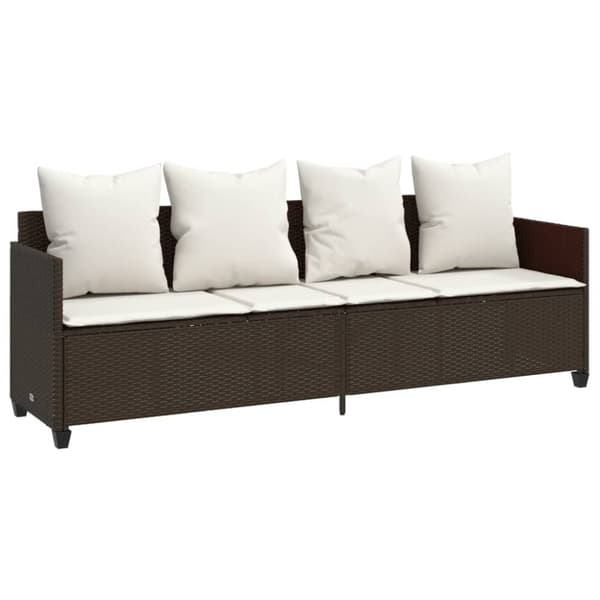 vidaXL loungesofa med hynder polyrattan brun
