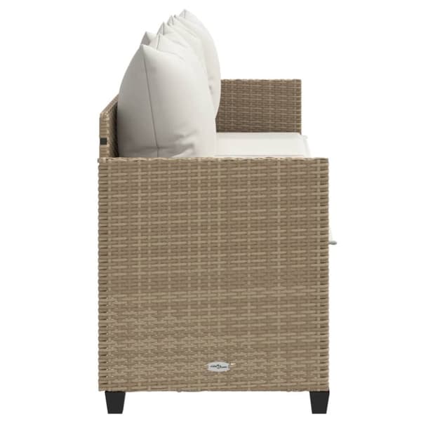 vidaXL Solsäng med dynor beige konstrotting