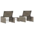 Miniatyrbillede 8 af 11: vidaXL liggestole 2 stk. med bord polyrattan grå