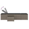 Miniatyrbillede 9 af 11: vidaXL liggestole 2 stk. med bord polyrattan grå