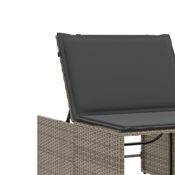 vidaXL liggestole 2 stk. med bord polyrattan grå