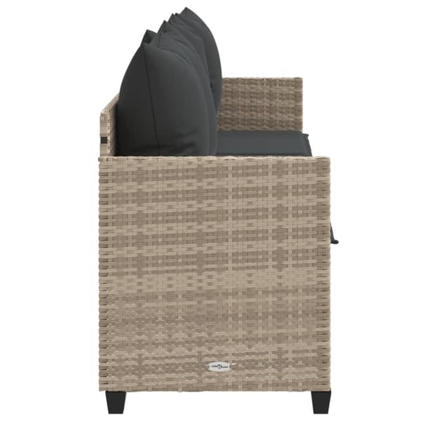 vidaXL loungesofa med hynder polyrattan lysegrå