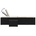 Miniatyrbild 8 av 11: vidaXL Solsängar 2 st med bord svart konstrotting