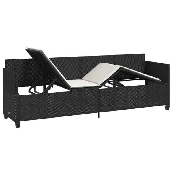 vidaXL loungesofa med hynder polyrattan sort