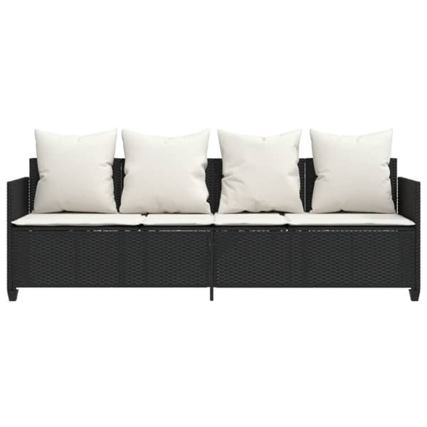 vidaXL loungesofa med hynder polyrattan sort