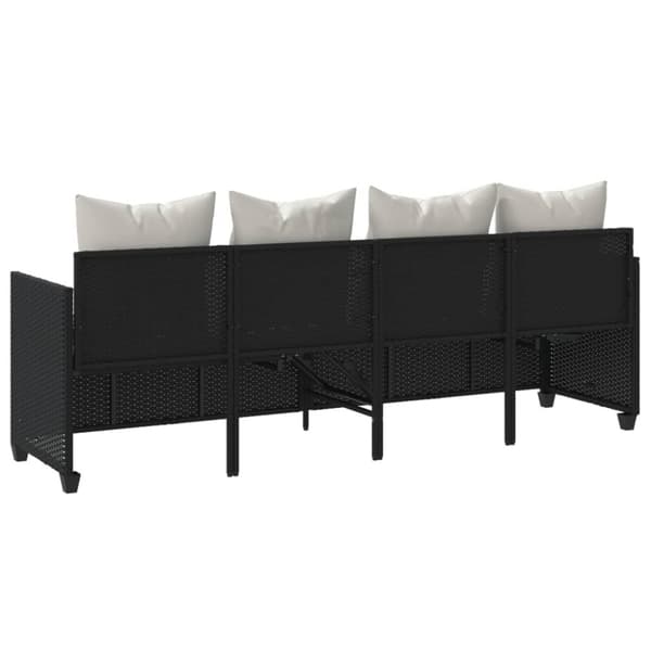 vidaXL loungesofa med hynder polyrattan sort
