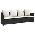 Miniatyrbillede 1 af 10: vidaXL loungesofa med hynder polyrattan sort