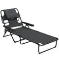 Miniatyrbild 6 av 6: Rootz Garden Lounger - Solstol - Relax Lounger - Hopfällbar - Väderbeständig - Metallram - Vattentät - Mesh Tyg-polyester - Mörkgrå - 194cm x 72cm x 8