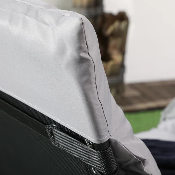 Rootz Folding Lounger - 5-trins tilbagelænet ryglæn - Pude - Op til 120 Kg - Stål - Lysegrå - 58 x 189 x 32,5 cm