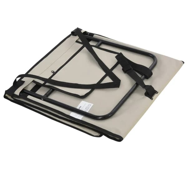 Rootz Beach Lounger - Fällbar justerbar - Ryggstöd - Sidoficka - Mjuk stoppning - Stålram - Polyester - Beige - 142L x 51W x 40H cm