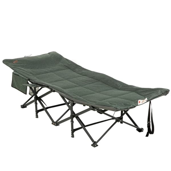 Rootz Folding Solstol - Mugghållare - Sidoficka för ryggstöd - Upp till 120 kg - Mjuk stoppning - Oxford - PP-skum - Grå - 68L x 186W x 48H cm