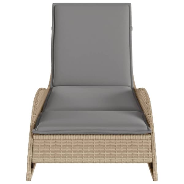 vidaXL Solsäng med dyna beige 60x205x73 cm konstrotting