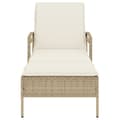 Miniatyrbillede 3 af 9: vidaXL liggestol med hynde 63x200x81 cm polyrattan beige