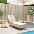 Miniatyrbillede 2 af 9: vidaXL liggestol med hynde 63x200x81 cm polyrattan beige