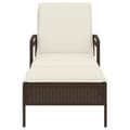 Miniatyrbillede 3 af 9: vidaXL liggestol med hynde 63x200x81 cm polyrattan brun