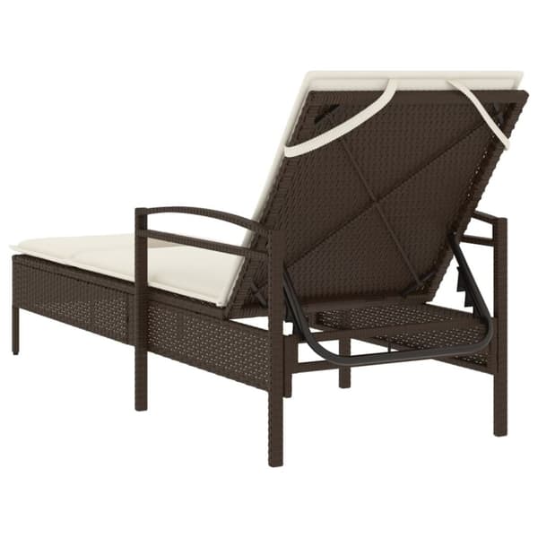 vidaXL liggestol med hynde 63x200x81 cm polyrattan brun