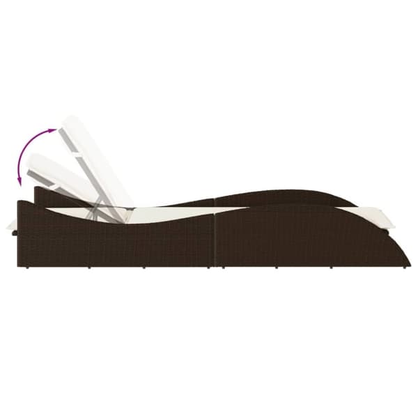 vidaXL Solsäng med dyna brun 60x205x73 cm konstrotting