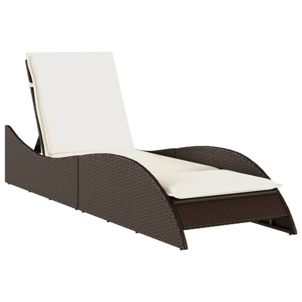 vidaXL Solsäng med dyna brun 60x205x73 cm konstrotting