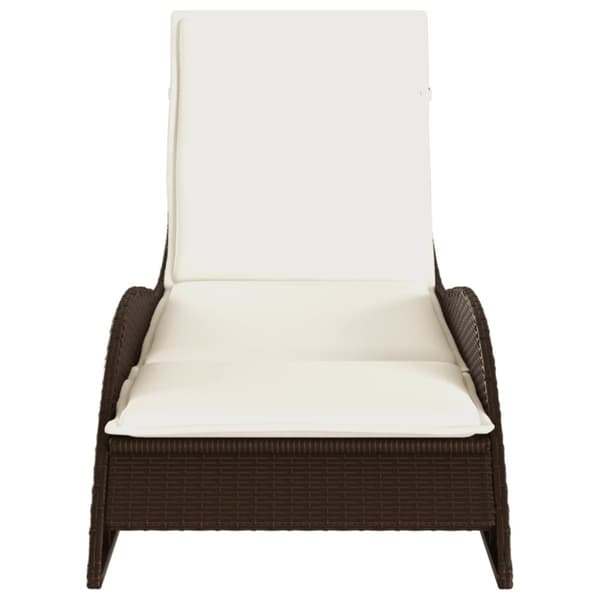 vidaXL liggestol med hynde 60x205x73 cm polyrattan brun