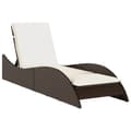 Miniatyrbillede 2 af 9: vidaXL liggestol med hynde 60x205x73 cm polyrattan brun