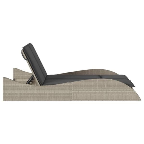 vidaXL liggestol med hynde 114x205x73 cm polyrattan lysegrå