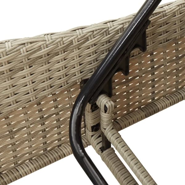 vidaXL liggestol med hynde 114x205x73 cm polyrattan lysegrå