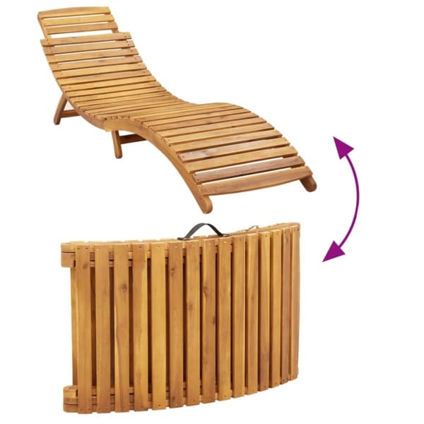 vidaXL liggestole med hynder 2 stk. massivt akacietræ beige