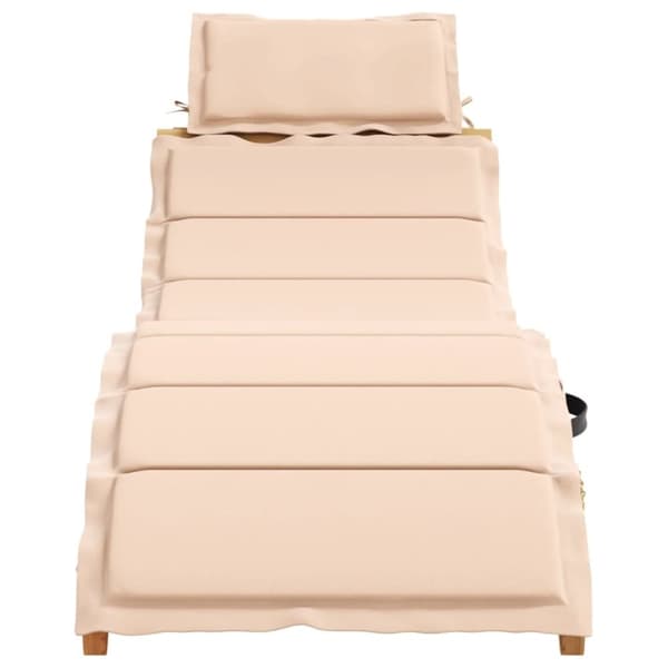 vidaXL Solsängar med dynor 2 st beige massivt akaciaträ