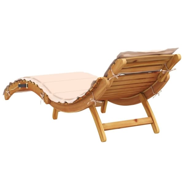 vidaXL Solsängar med dynor 2 st beige massivt akaciaträ