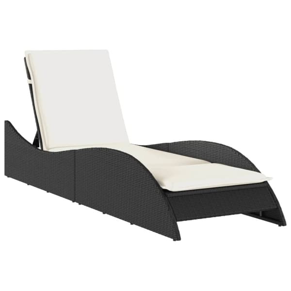 vidaXL Solsäng med dyna svart 60x205x73 cm konstrotting