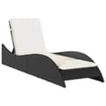 Miniatyrbillede 1 af 9: vidaXL liggestol med hynde 60x205x73 cm polyrattan sort