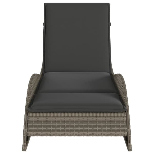 vidaXL liggestol med hynde 60x205x73 cm polyrattan grå