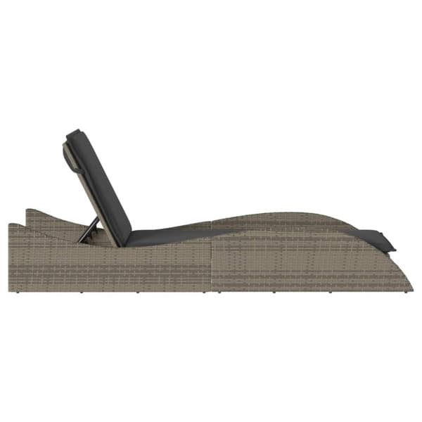 vidaXL liggestol med hynde 60x205x73 cm polyrattan grå